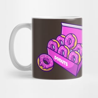 Doughnut With Box Cartoon Illustration Mug